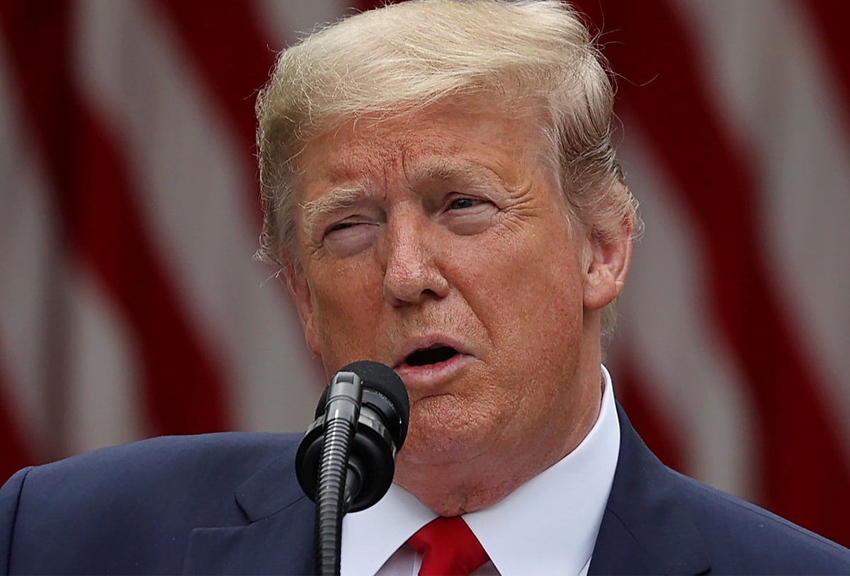 US president Donald Trump makes an announcement about US trade relations with China and Hong Kong in the Rose Garden of the White House in Washington, US, 29 May 2020.