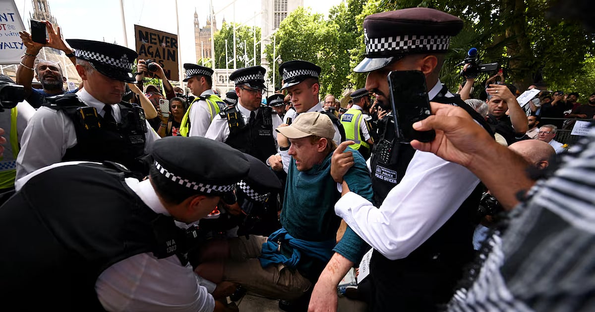 UK police arrest more than 466 at protest for banned Palestine Action ...