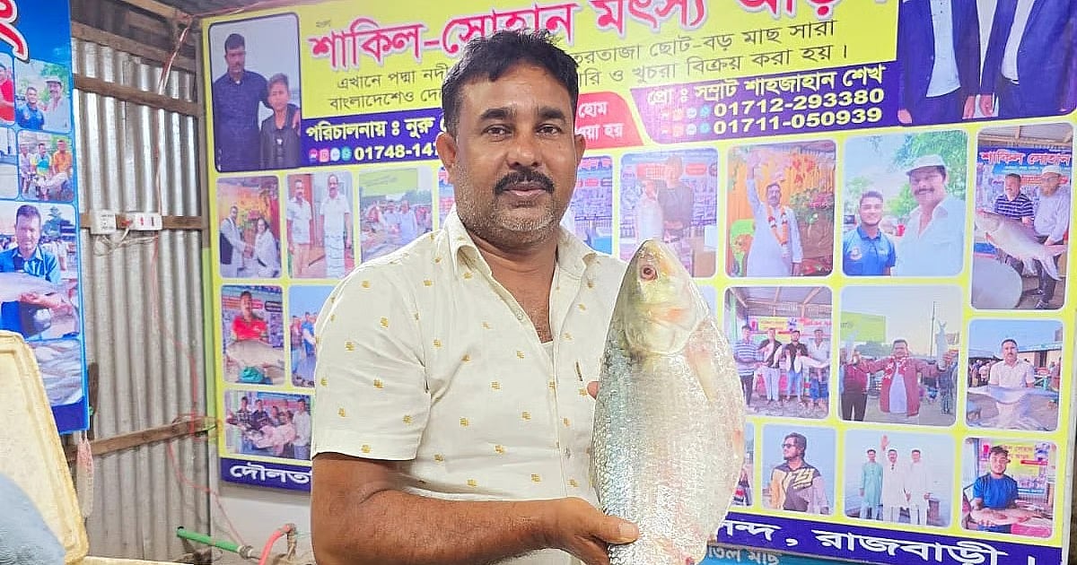 2.5-kg hilsa sold for Tk 14,000 in Rajbari
