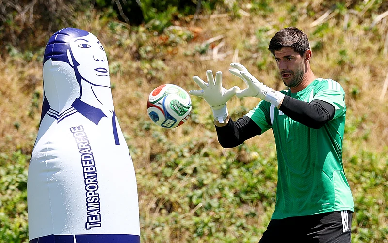  Football - FIFA World Cup 2026 - Belgium Training - Carson Sports Park, Carson, California, U.S. - July 9, 2026
Belgium's Thibaut Courtois during training 