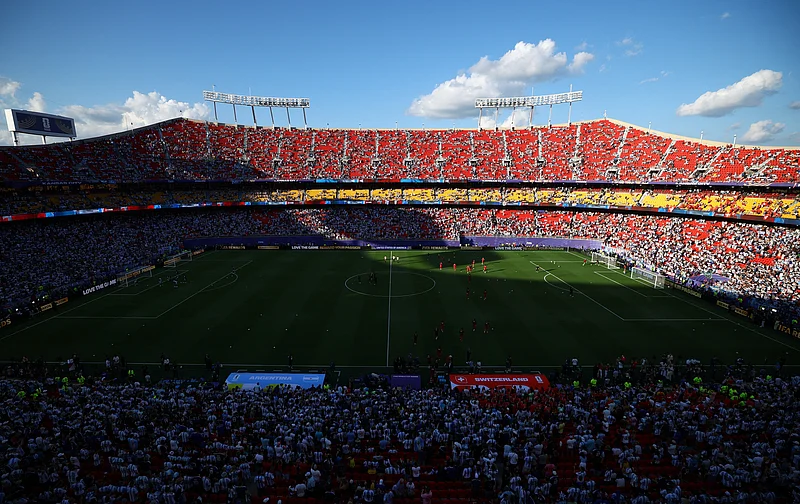 Soccer Football - FIFA World Cup 2026 - Quarter Final - Argentina v Switzerland - Kansas City Stadium, Kansas City, Missouri, U.S. - July 11, 2026
General view inside the stadium before the match REUTERS/Albert Gea