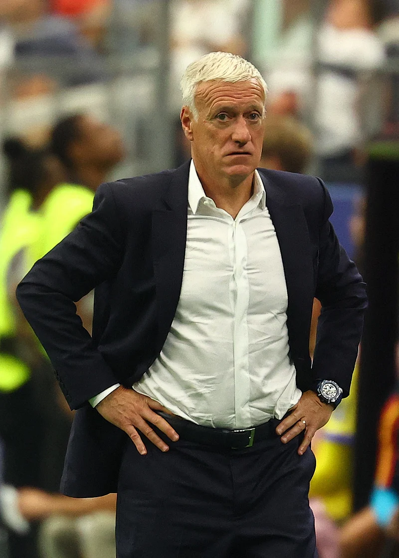  Football - FIFA World Cup 2026 - Semi Final - France v Spain - Dallas Stadium, Arlington, Texas, U.S. - July 14, 2026
France coach Didier Deschamps reacts during the match 