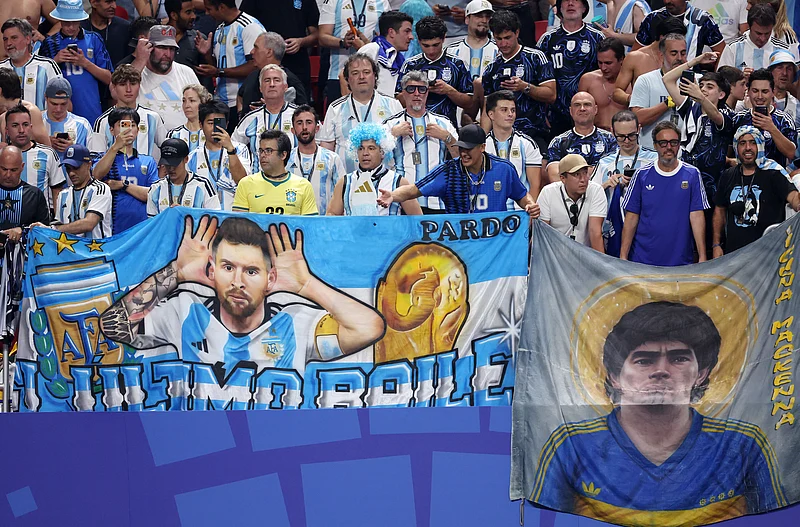 Soccer Football - FIFA World Cup 2026 - Semi Final - England v Argentina - Atlanta Stadium, Atlanta, Georgia, U.S. - July 15, 2026
Argentina fans celebrate after the match IMAGN IMAGES via Reuters/Brett Davis