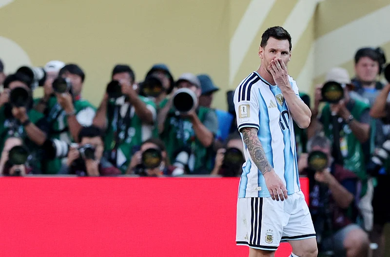 Football - FIFA World Cup 2026 - Final - Spain v Argentina - New York/New Jersey Stadium, East Rutherford, New Jersey, U.S. - July 19, 2026
Argentina's Lionel Messi looks dejected after the match as Spain win the World Cup 