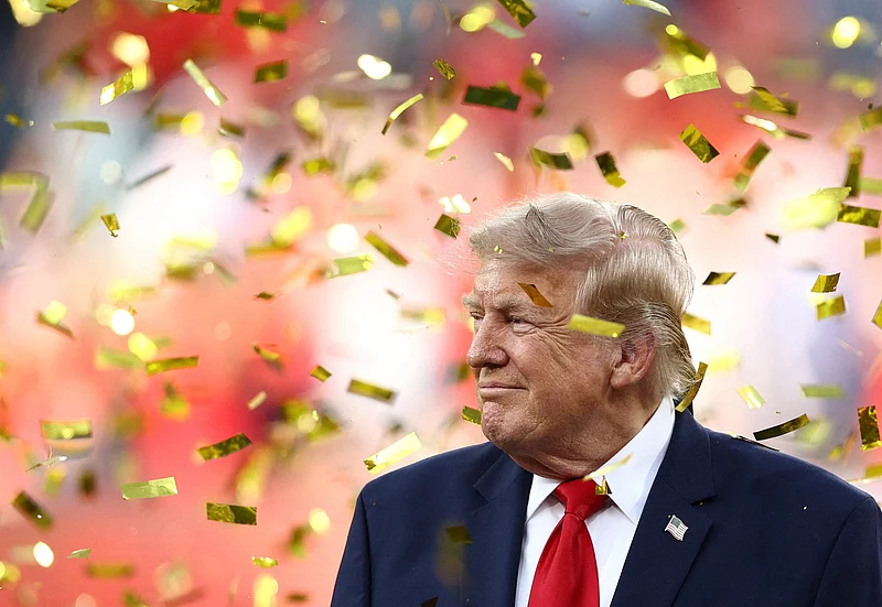 Soccer Football - FIFA World Cup 2026 - Final - Spain v Argentina - New York/New Jersey Stadium, East Rutherford, New Jersey, U.S. - July 19, 2026
U.S. President Donald Trump during the trophy presentation REUTERS/Lee Smith     TPX IMAGES OF THE DAY