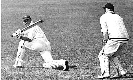 Don-Bradman whan batting in the field. File photo