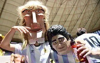 Argentinian fans wait for the start of a quarter-final football match between Argentina and Belgium at the Mane Garrincha National Stadium in Brasilia during the 2014 FIFA World Cup on July 5, 2014. AFP