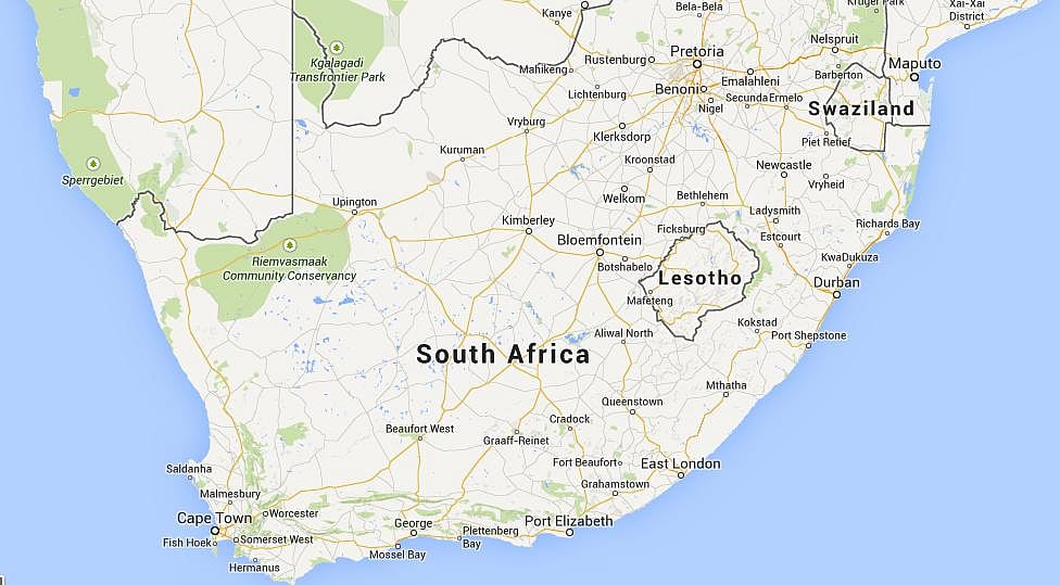 Lesotho and its neighbours. Photo courtesy: Google map