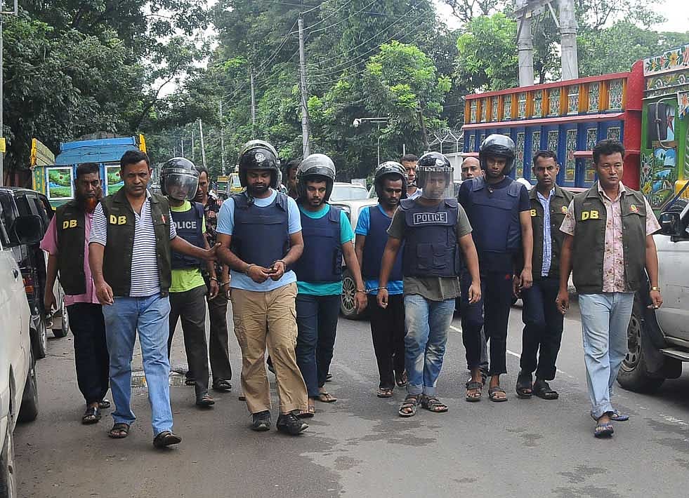 7 JMB militants arrested from Ashulia in Dhaka. Photo: Hasan Raja, Prothom Alo