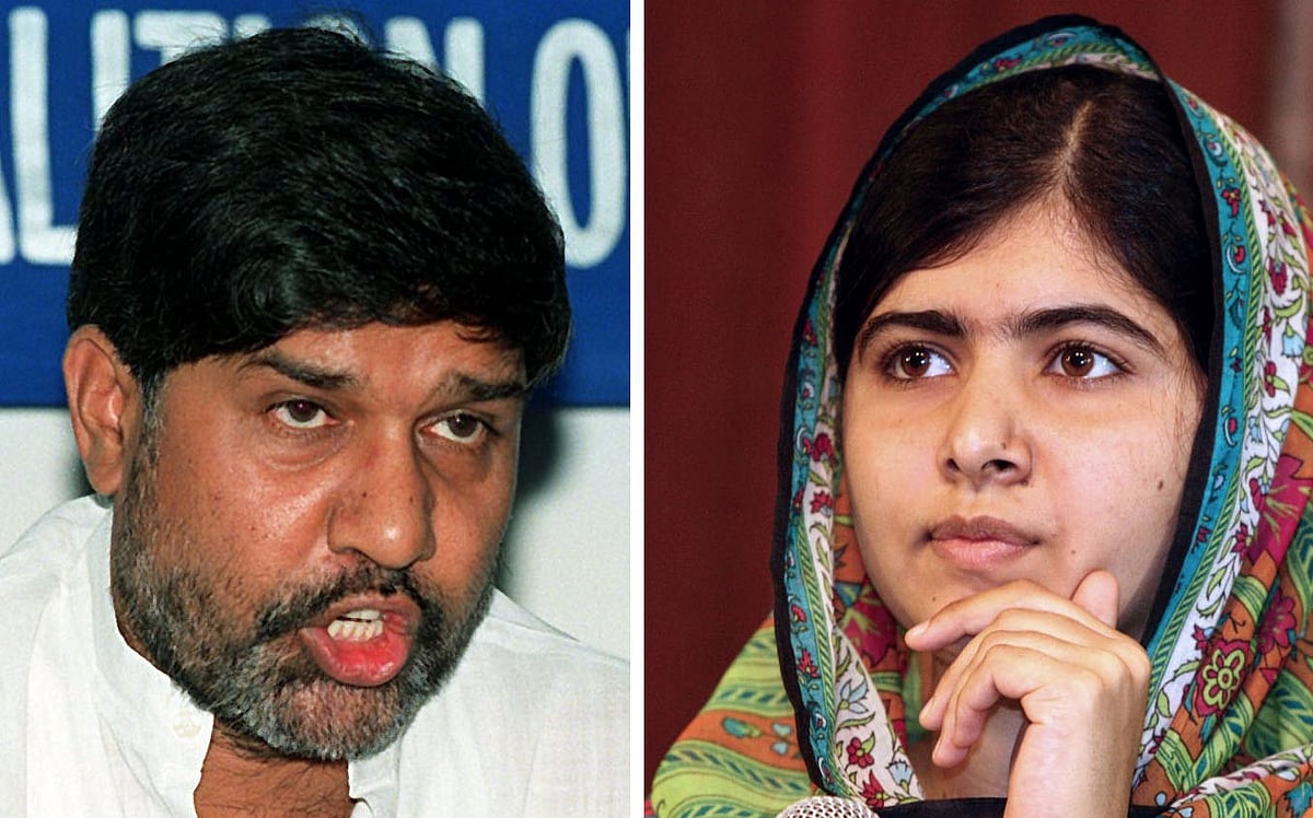 Kailash Satyarthi (L), Indian anti-child labour activist and head of the South Asian Coalition Against Child Servitude and Pakistani education activist Malala Yousafzai. Photo: AFP