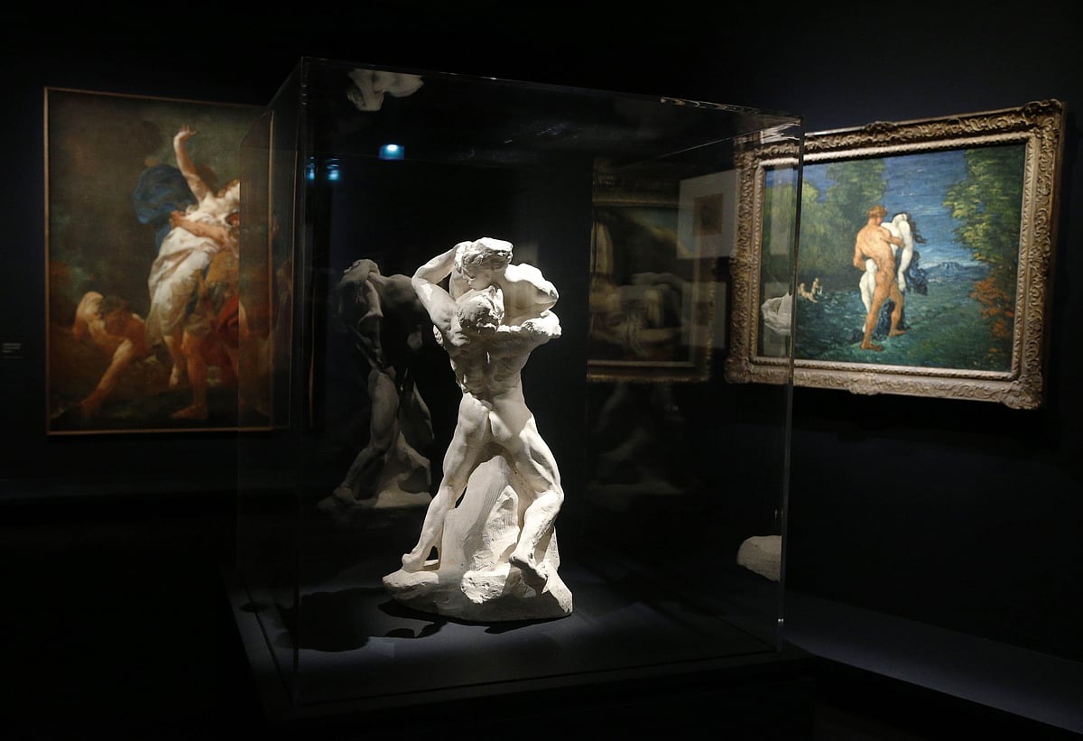 Works are displayed during the exhibition 'Sade. Attacking the Sun', on October 13, 2014 at the Orsay museum in Paris. Photo: AFP