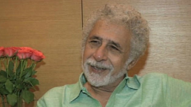 Naseeruddin Shah is seen in an interview with Reuters.