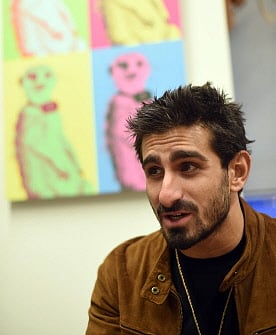 Paul Rosolie speaks during an interview at the the Discovery Channel offices in New York on December 3, 2014. AFP