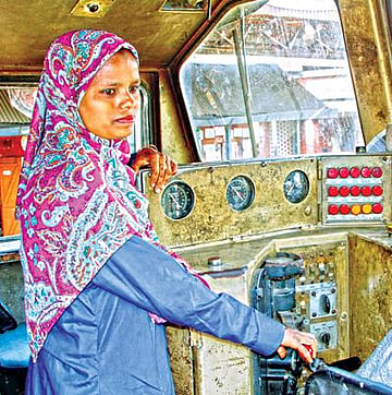 Assistant Loco Master Kulsum Akhter. Photo:Prothom Alo