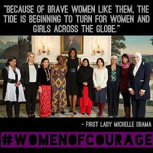 The IWOC awardees with US first lady Michelle Obama