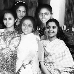 Farida Yasmin with her sisters. Photo: Collected