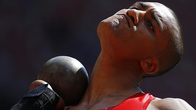 Ashton Eaton of the U.S. competes in the men