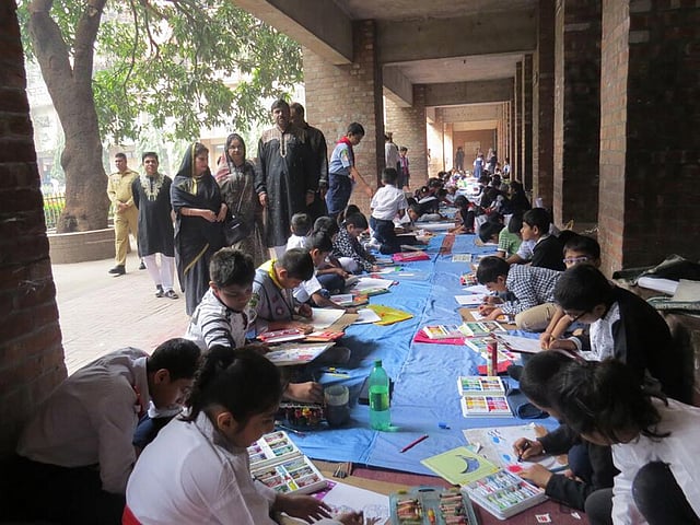 Students of Willes Little Flower participate in an art competition