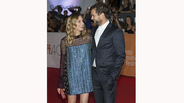 Diane Kruger arrives with her boyfriend Joshua Jackson on the red carpet for the film `Disorder` during the 40th Toronto International Film Festival in Toronto, Canada, September 17, 2015. Photo: Reuters