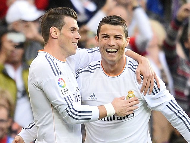 Real Madrid`s Gareth Bale, left, and Cristiano Ronaldo. AFP PHOTO