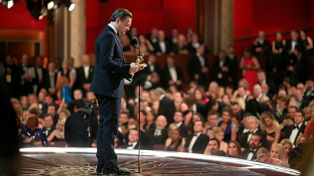 Actor Leonardo DiCaprio, winner of Best Actor for ‘The Revenant,’ speaks onstage the 88th Annual Academy Awards at Dolby Theatre on February 28, 2016 in Hollywood, California. Photo: AFP