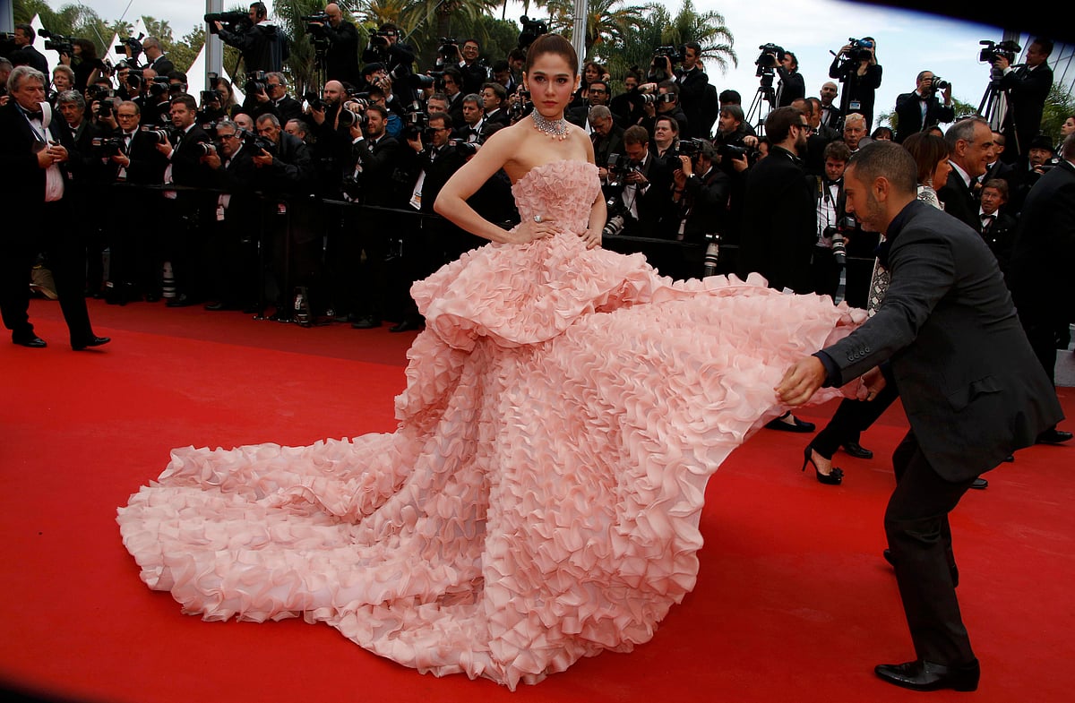 Actress Araya A. Hargate poses on the red carpet as she arrives for the opening ceremony and the screening of the film 'Cafe Society' out of competition during the 69th Cannes Film Festival in Cannes. Reuters