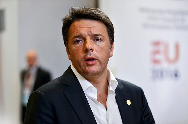 Italian prime minister Matteo Renzi leaves the EU Summit in Brussels, Belgium. Photo: Reuters