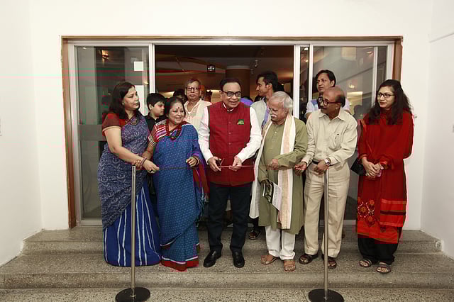 Guest inaugurating the art show. Photo: Prothom Alo