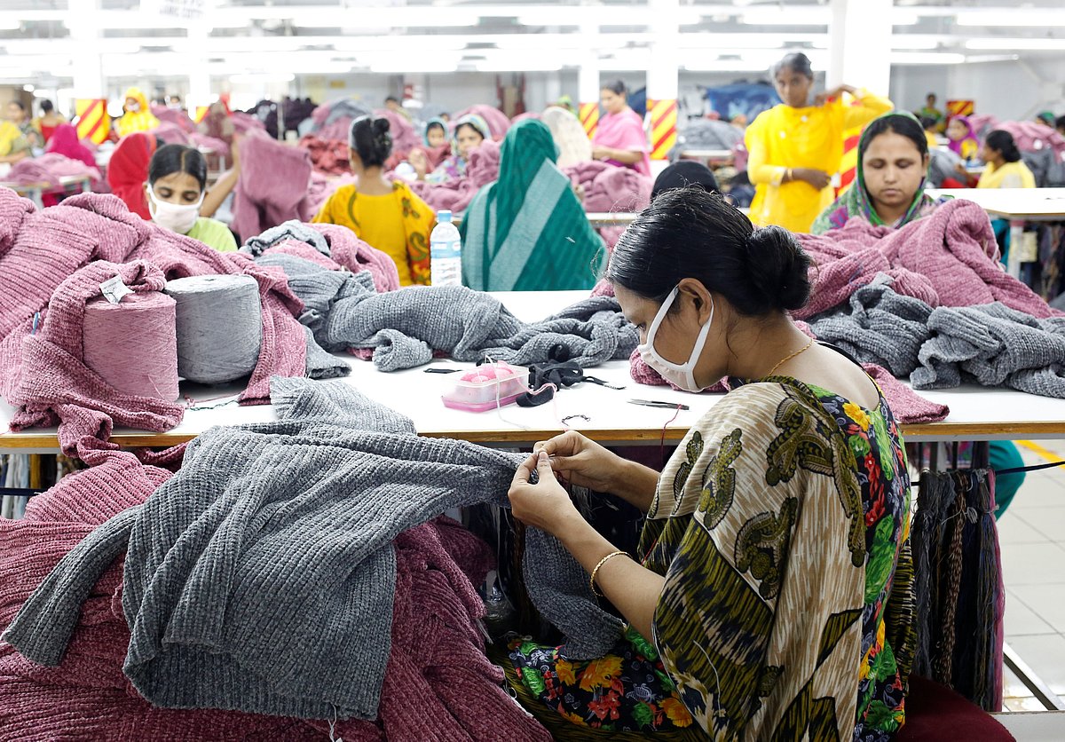 Workers at a RMG factory. 