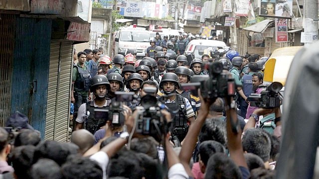 SWAT members are seen after the end of ‘Operation Storm’. Photo : Sajid Hossain