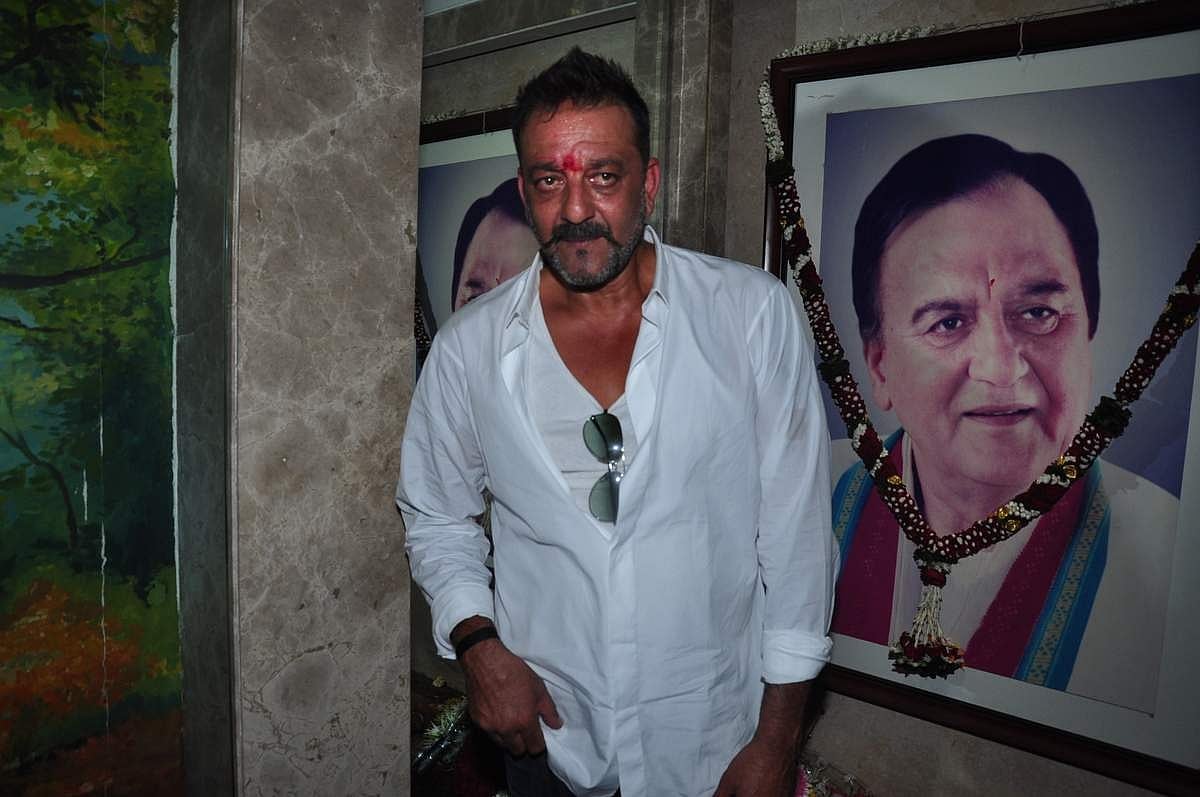Actor Sanjay Dutt arriving at his home in Mumbai on February 25. Photo: IANS