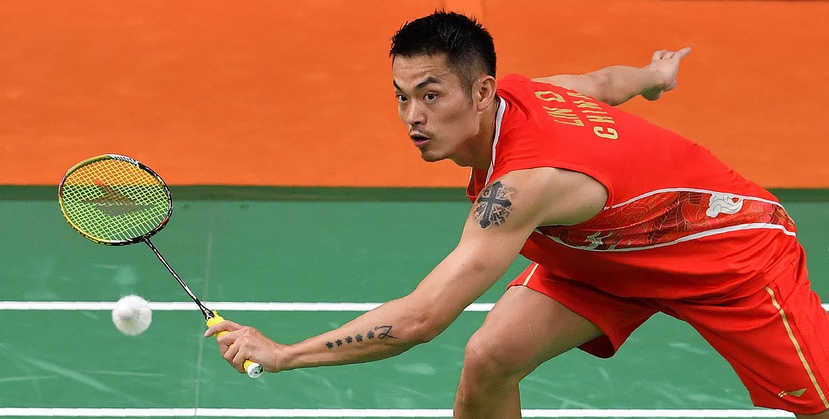 China’s Lin Dan returns against India’s Srikanth Kidambi during their men’s singles quarter-final badminton match at the Riocentro stadium in Rio de Janeiro on August 17, 2016, at the Rio 2016 Olympic Games. AFP