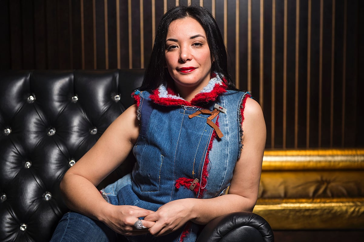 This file photo taken on 19 February, 2016 shows Moroccan actress Loubna Abidar, nominated at the Cesar as best actress, posing at the Banke Hotel in Paris. Photo: AFP