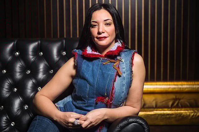 This file photo taken on 19 February, 2016 shows Moroccan actress Loubna Abidar, nominated at the Cesar as best actress, posing at the Banke Hotel in Paris. Photo: AFP
