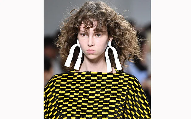 A model displays the fashion of Proenza Schouler during New York Fashion Week in New York. Photo:AFP