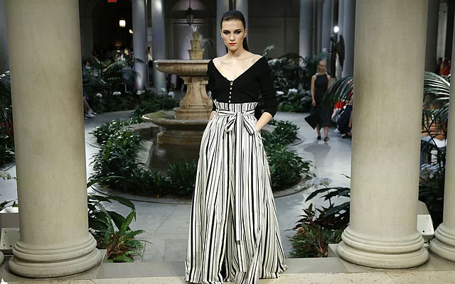 A model walks the runway at the Carolina Herrera fashion show during New York Fashion Week. Photo: AFP