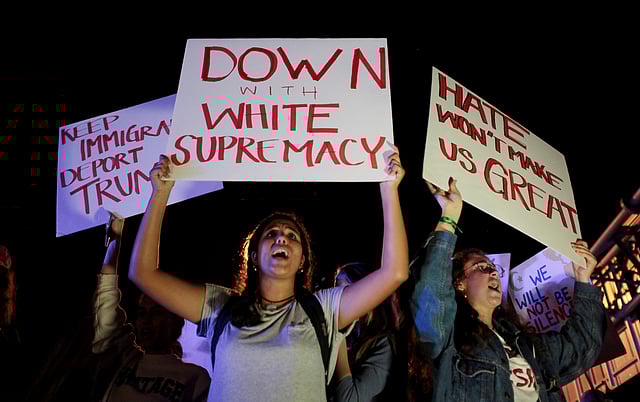 People protest against US President-elect Donald Trump in Miami, Florida. Photo: Reuters