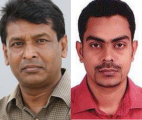 The Daily Star's Rezaul Karim Lotus (L) and Pantho Rahman of Channel-i