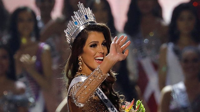 Miss France Iris Mittenaere waves after being declared winner in the Miss Universe beauty pageant at the Mall of Asia Arena, in Pasay, Metro Manila. Reuters