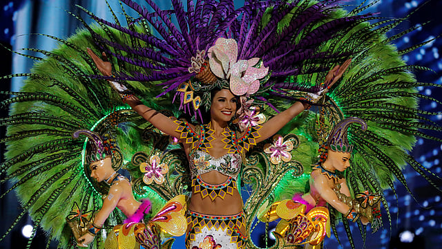 Miss Universe candidate from Panama Keity Drennan competes during a national costume preliminary competition in Pasay, Metro Manila. Reuters