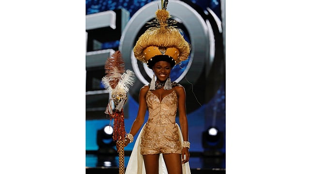 Miss Universe candidate from Sweden Ida Ovmar competes during a national costume preliminary competition in Pasay, Metro Manila. Reuters
