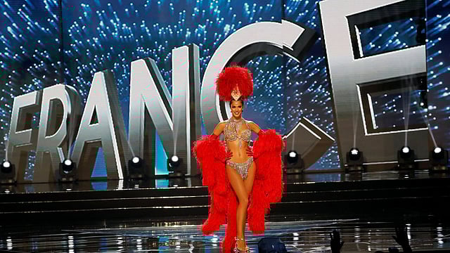 Miss Universe candidate from France Iris Mittenaere competes during a national costume preliminary competition in Pasay, Metro Manila. Reuters