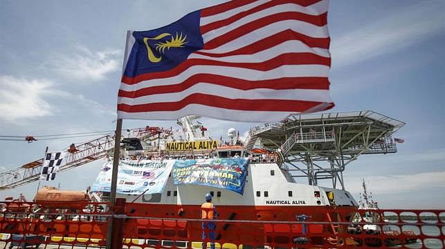 A Malaysian ship with relief materials anchored at the outer anchorage of Kutubdia island, Coxs Bazar. Photo: collected