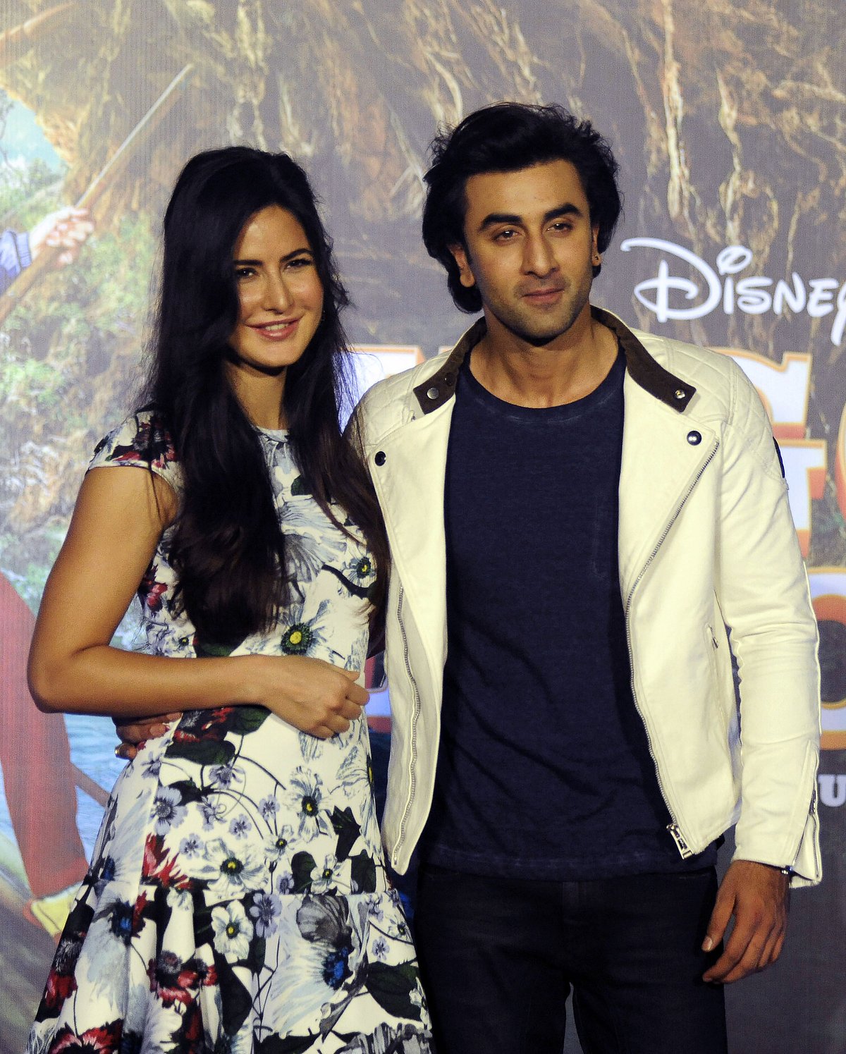 Indian Bollywood actors Katrina Kaif (L)and Ranbir attend the song launch event for their upcoming romantic comedy Hindi film 'Jagga Jasoos’ written and directed by Anurag Basu, in Mumbai on 9 June, 2017. Photo: AFP