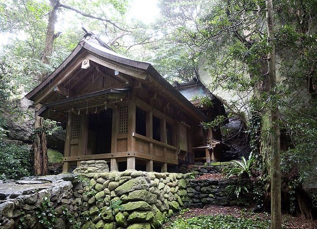This September 30, 2016 picture shows Okitsugu shrine of the Munakata Taisha at Okinoshima island, some 60 kilometres from Munakata city, Fukuoka prefecture. The island of Okinoshima and associted sites in the Munakata Region have been inscribed at the 41st session of the UNESCO World Heritage Committee held in Poland on July 9, 2017. AFP
