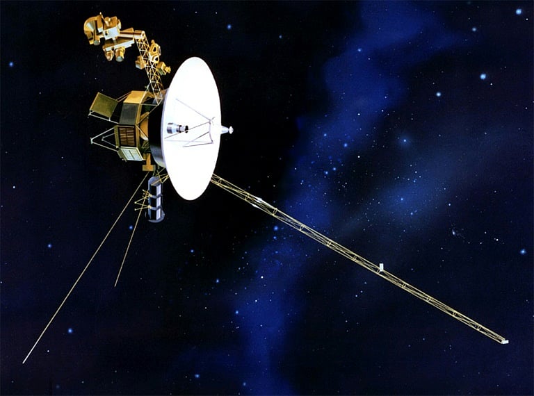 This NASA file photo taken on 3 August, 2002 shows an artist's rendition of the Voyager spacecraft. AFP File Photo