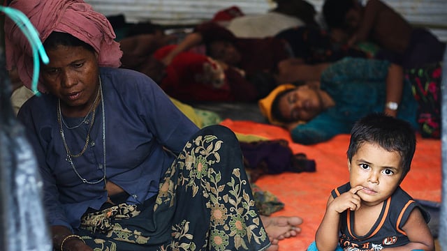 Rohingyas crowd the makeshift shacks at the Ukhia Balukhali camp. Picture taken on Wednesday. Photo: Abdus Salam