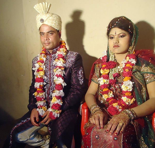 Jannatul Nayeem with her husband Mohammad Monzur Uddina after their wedding ceremony. Photo: Collected