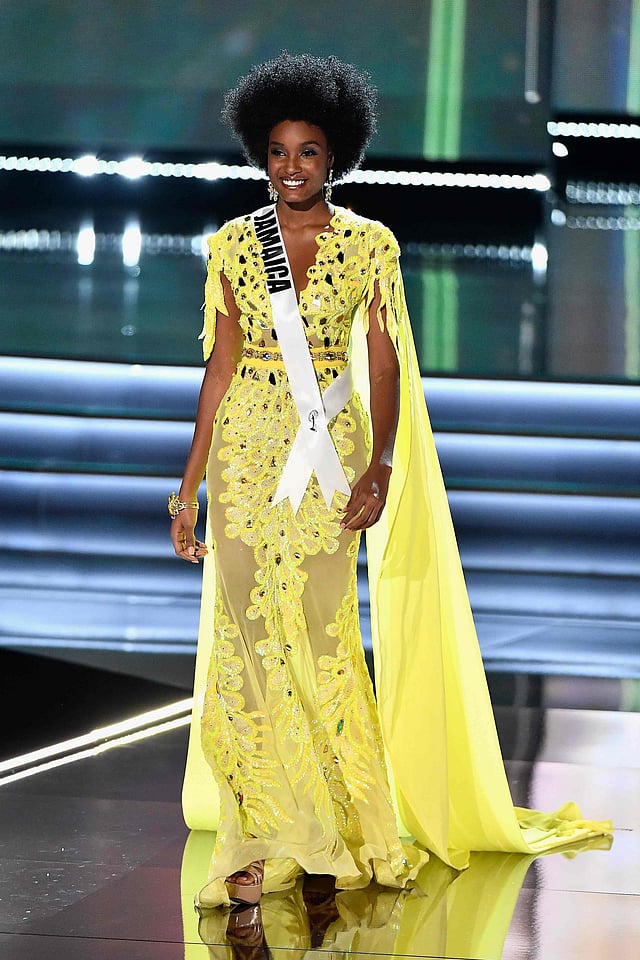Miss Jamaica 2017, Davina Bennett is named a top 3 finalist during the 2017 Miss Universe Pageant at The Axis at Planet Hollywood Resort & Casino on 26 November 2017 in Las Vegas, Nevada. Photo: AFP