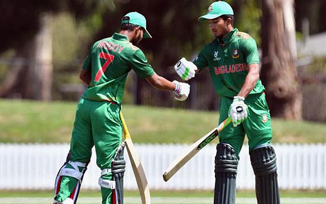 Hridoy-Afif shared a partnership of 111 off 20.4 overs in the 4th wicket stand against Canada. Photo: ICC